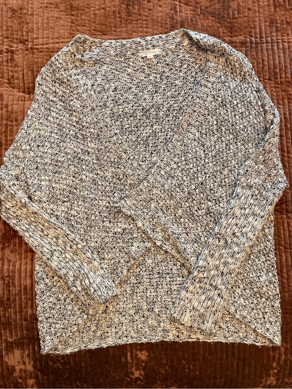 Alythea Women's Marled Black & White Open-Front Cardigan